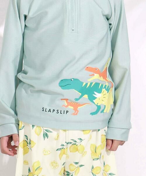 SLAP SLIP / スラップ スリップ 水着・スイムグッズ | はたらくくるまうみのいきもの恐竜ドドーンとモチーフプリントハーフジップラッシュガード(90~130cm) | 詳細12