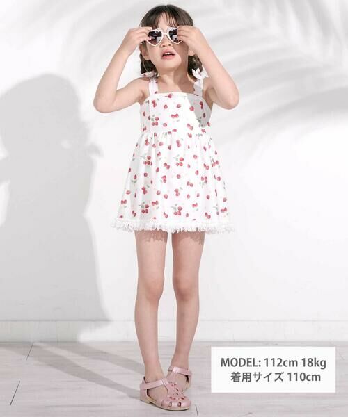 SLAP SLIP / スラップ スリップ 水着・スイムグッズ | 【お揃い】肩リボンフルーツ総柄ワンピース型スイムウェア(90~130cm) | 詳細1