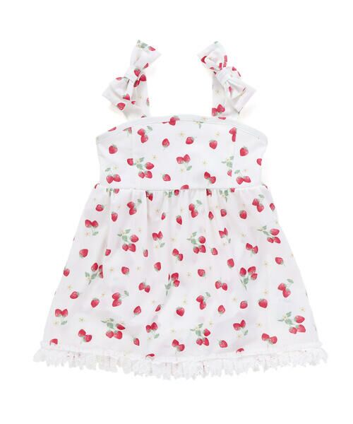 SLAP SLIP / スラップ スリップ 水着・スイムグッズ | 【お揃い】肩リボンフルーツ総柄ワンピース型スイムウェア(90~130cm) | 詳細5