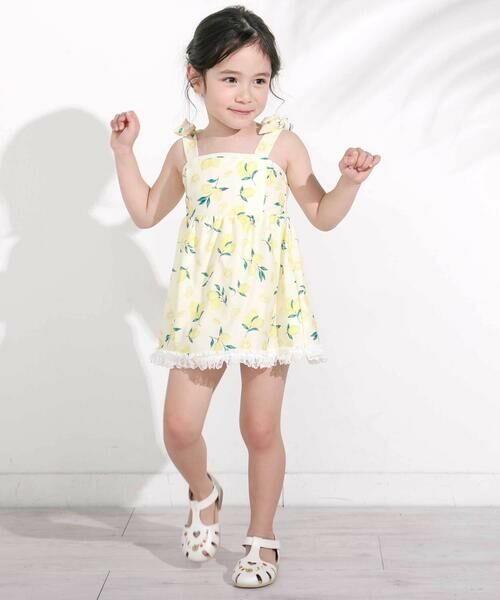 SLAP SLIP / スラップ スリップ 水着・スイムグッズ | 【お揃い】肩リボンフルーツ総柄ワンピース型スイムウェア(90~130cm) | 詳細9