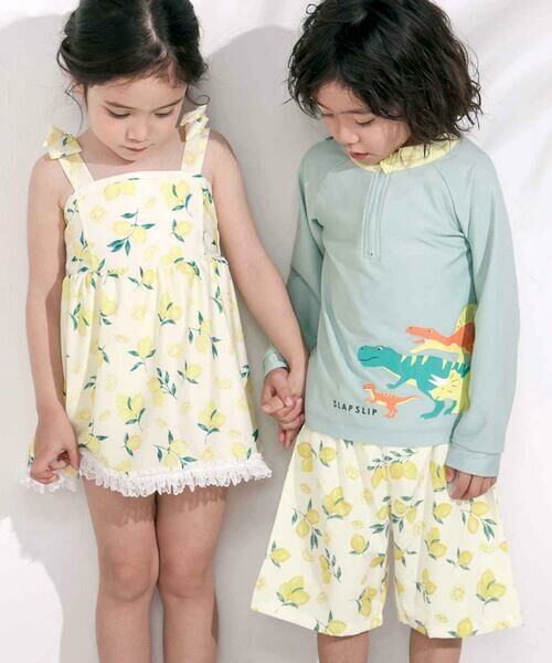 SLAP SLIP / スラップ スリップ 水着・スイムグッズ | 【お揃い】肩リボンフルーツ総柄ワンピース型スイムウェア(90~130cm) | 詳細12