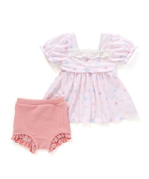 SLAP SLIP / スラップ スリップ 水着・スイムグッズ | シェル柄フロントレースパフスリーブセパレート型スイムウェア(90~130cm) | 詳細6