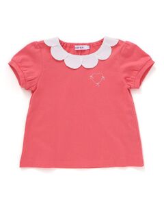 SLAP SLIP / スラップ スリップ Tシャツ | スカラップ襟後ろゴム無地ボーダーTシャツ(80~130cm)