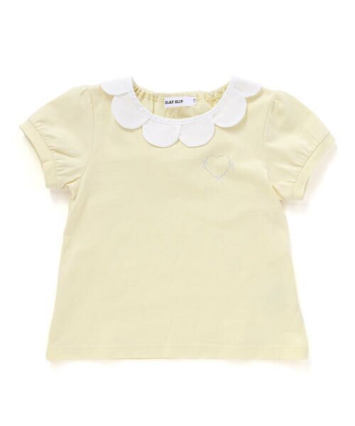 SLAP SLIP / スラップ スリップ Tシャツ | スカラップ襟後ろゴム無地ボーダーTシャツ(80~130cm) | 詳細4