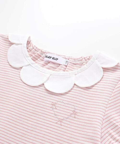SLAP SLIP / スラップ スリップ Tシャツ | スカラップ襟後ろゴム無地ボーダーTシャツ(80~130cm) | 詳細10
