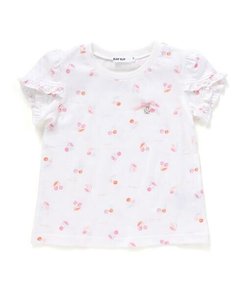SLAP SLIP / スラップ スリップ Tシャツ | 【お揃い】アイスチェリーレモン総柄フリル袖Tシャツ(80~130cm) | 詳細6