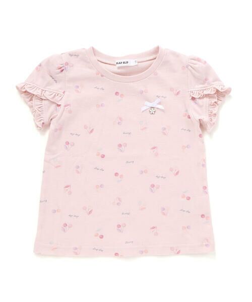 SLAP SLIP / スラップ スリップ Tシャツ | 【お揃い】アイスチェリーレモン総柄フリル袖Tシャツ(80~130cm) | 詳細8