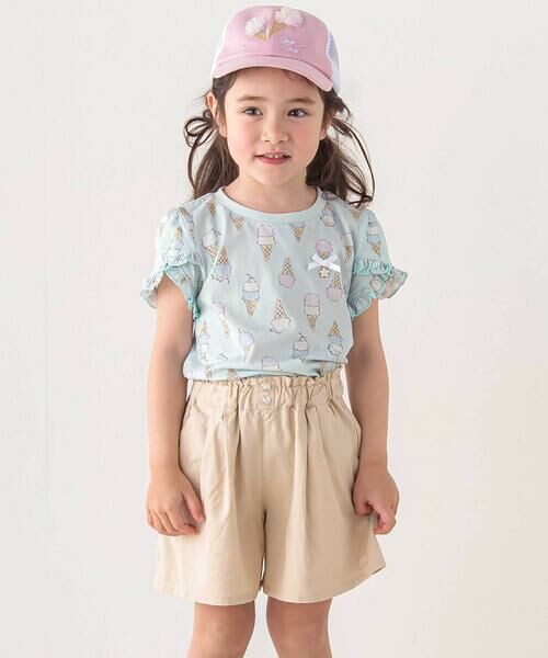 SLAP SLIP / スラップ スリップ Tシャツ | 【お揃い】アイスチェリーレモン総柄フリル袖Tシャツ(80~130cm) | 詳細10