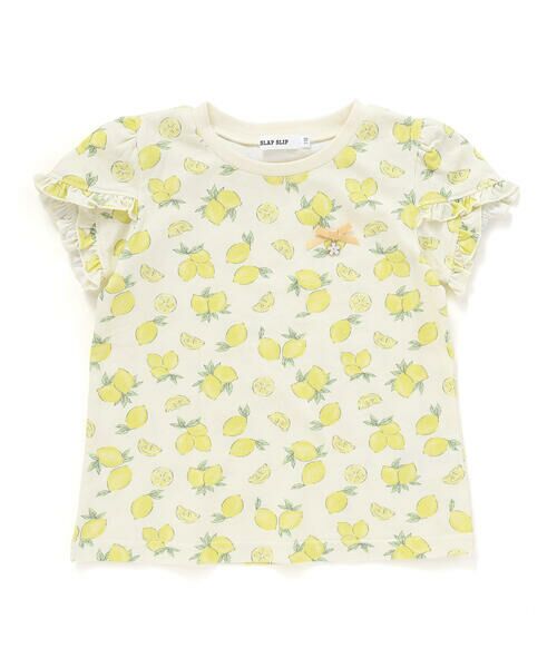 SLAP SLIP / スラップ スリップ Tシャツ | 【お揃い】アイスチェリーレモン総柄フリル袖Tシャツ(80~130cm) | 詳細14