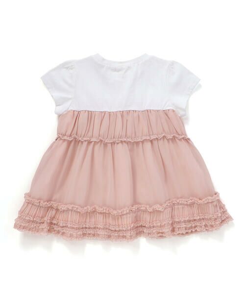 SLAP SLIP / スラップ スリップ Tシャツ | くしゅっとギャザーシフォンビスチェドッキングTシャツ(80~130cm) | 詳細2