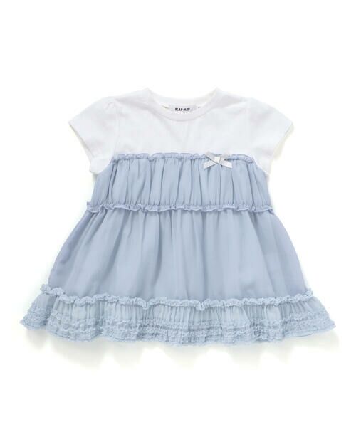 SLAP SLIP / スラップ スリップ Tシャツ | くしゅっとギャザーシフォンビスチェドッキングTシャツ(80~130cm) | 詳細13