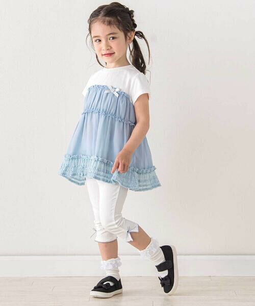 SLAP SLIP / スラップ スリップ Tシャツ | くしゅっとギャザーシフォンビスチェドッキングTシャツ(80~130cm) | 詳細11