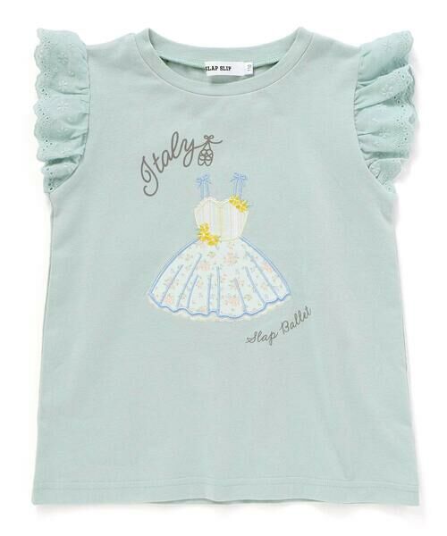 SLAP SLIP / スラップ スリップ Tシャツ | スイーツショップクマドレスヨーロッパモチーフ刺しゅうTシャツ(80~130cm)(グリーン(ドレス))