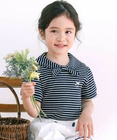 SLAP SLIP / スラップ スリップ Tシャツ | リボン襟マリン風ボーダーTシャツ(80~130cm)