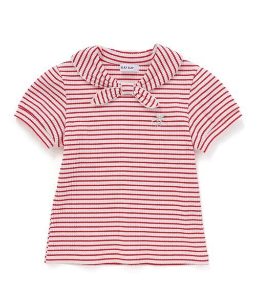 SLAP SLIP / スラップ スリップ Tシャツ | リボン襟マリン風ボーダーTシャツ(80~130cm) | 詳細3