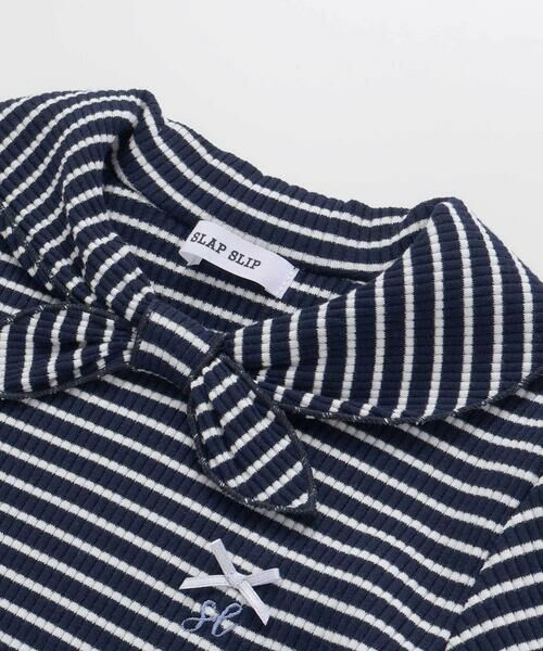 SLAP SLIP / スラップ スリップ Tシャツ | リボン襟マリン風ボーダーTシャツ(80~130cm) | 詳細11