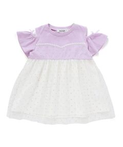 SLAP SLIP / スラップ スリップ Tシャツ | キラキラチュール切り替え肩あきトップス(80~130cm)