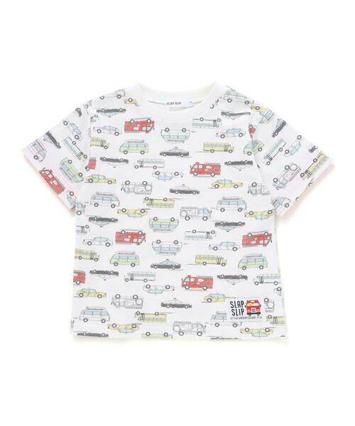 SLAP SLIP / スラップ スリップ Tシャツ | 【お揃い】くるまレモンいきもの総柄Tシャツ(80~130cm) | 詳細2