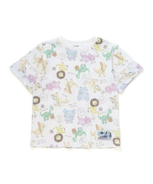 SLAP SLIP/スラップ スリップ 【お揃い】くるまレモンいきもの総柄Tシャツ(80~130cm) オフホワイト系(いきもの柄) 130cm SLAP SLIP/スラップ スリップ 【お揃い】くるまレモンいきもの総柄Tシャツ(80~130cm) オフホワイト系(いきもの柄) 130cm