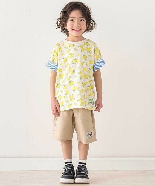 SLAP SLIP / スラップ スリップ Tシャツ | 【お揃い】くるまレモンいきもの総柄Tシャツ(80~130cm) | 詳細12