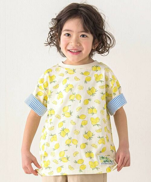 SLAP SLIP/スラップ スリップ 【お揃い】くるまレモンいきもの総柄Tシャツ(80~130cm) イエロー系(レモン柄) 90cm SLAP SLIP/スラップ スリップ 【お揃い】くるまレモンいきもの総柄Tシャツ(80~130cm) イエロー系(レモン柄) 90cm