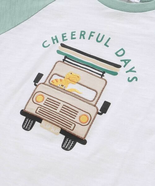 SLAP SLIP / スラップ スリップ Tシャツ | 飛行機クルマ恐竜刺しゅうプリントラグランTシャツ(80~130cm) | 詳細6