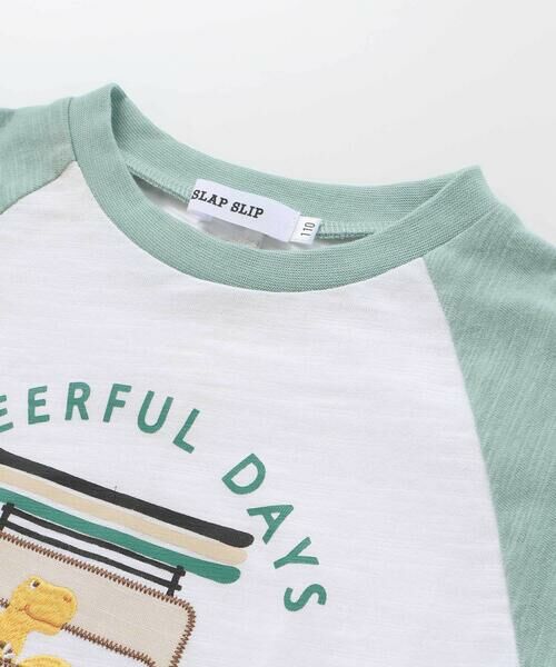 SLAP SLIP / スラップ スリップ Tシャツ | 飛行機クルマ恐竜刺しゅうプリントラグランTシャツ(80~130cm) | 詳細5