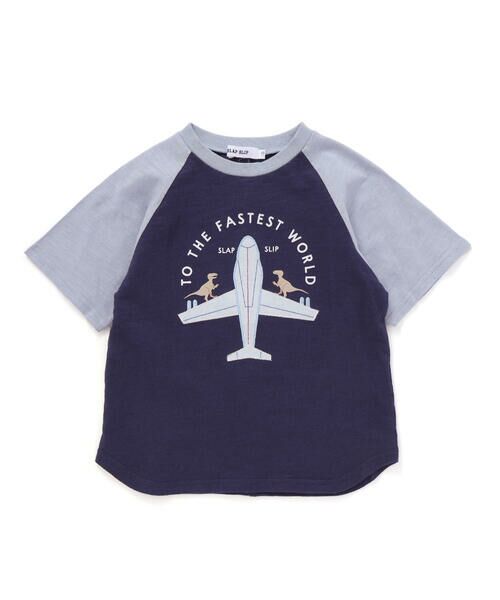 SLAP SLIP / スラップ スリップ Tシャツ | 飛行機クルマ恐竜刺しゅうプリントラグランTシャツ(80~130cm) | 詳細15