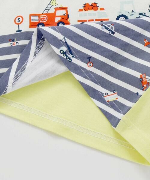 SLAP SLIP / スラップ スリップ Tシャツ | 切り替えはたらくくるまボーダープリント半袖Tシャツ(80~130cm) | 詳細11