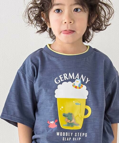 SLAP SLIP / スラップ スリップ Tシャツ | 【お揃い】ドイツイタリアフランスいろいろモチーフ無地ボーダー半袖Tシャツ(80~130cm) | 詳細2