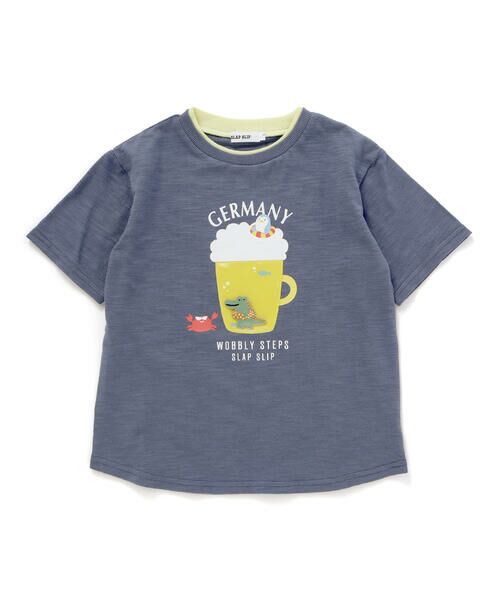 SLAP SLIP / スラップ スリップ Tシャツ | 【お揃い】ドイツイタリアフランスいろいろモチーフ無地ボーダー半袖Tシャツ(80~130cm) | 詳細3