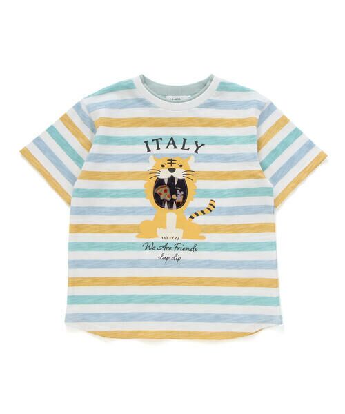 SLAP SLIP / スラップ スリップ Tシャツ | 【お揃い】ドイツイタリアフランスいろいろモチーフ無地ボーダー半袖Tシャツ(80~130cm) | 詳細12