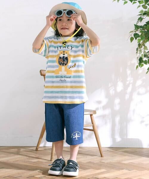 SLAP SLIP / スラップ スリップ Tシャツ | 【お揃い】ドイツイタリアフランスいろいろモチーフ無地ボーダー半袖Tシャツ(80~130cm) | 詳細9