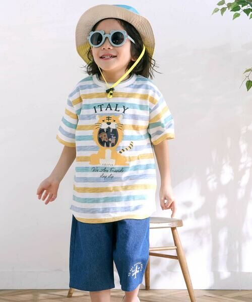 SLAP SLIP / スラップ スリップ Tシャツ | 【お揃い】ドイツイタリアフランスいろいろモチーフ無地ボーダー半袖Tシャツ(80~130cm) | 詳細10