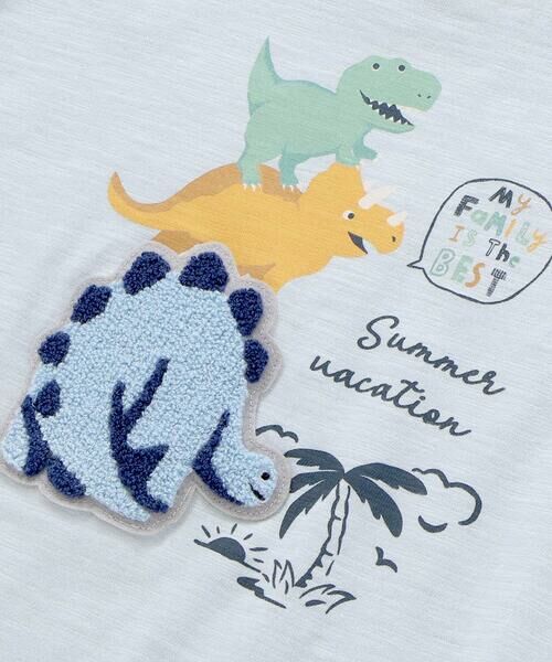 SLAP SLIP / スラップ スリップ Tシャツ | 恐竜ピラミッドプリントサガラ刺しゅう袖配色Tシャツ(80~130cm) | 詳細12