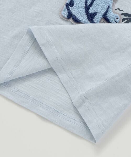 SLAP SLIP / スラップ スリップ Tシャツ | 恐竜ピラミッドプリントサガラ刺しゅう袖配色Tシャツ(80~130cm) | 詳細14