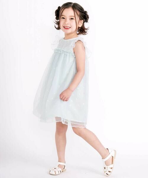 SLAP SLIP / スラップ スリップ ミニ丈・ひざ丈ワンピース | 【お揃い】チェリーオーロラ箔プリントチュールワンピース(80~130cm) | 詳細4