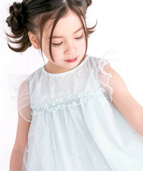 SLAP SLIP / スラップ スリップ ミニ丈・ひざ丈ワンピース | 【お揃い】チェリーオーロラ箔プリントチュールワンピース(80~130cm) | 詳細5