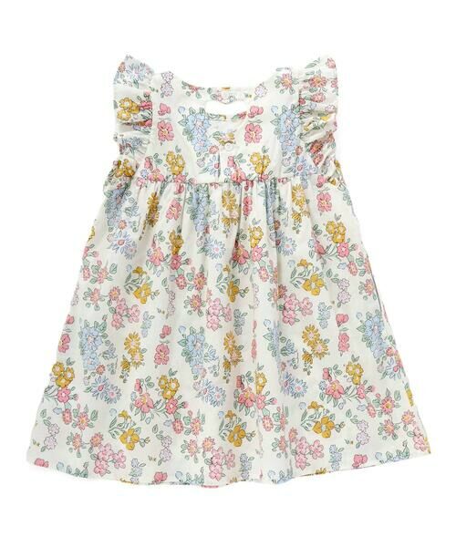 SLAP SLIP / スラップ スリップ ミニ丈・ひざ丈ワンピース | 袖フリル後ろオープンハート花柄ワンピース(90~130cm) | 詳細2