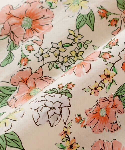 Savori 花柄 七分袖 膝丈ワンピース　新品未使用♡ セール】 袖フリル後ろオープンハート花柄ワンピース(90~130cm