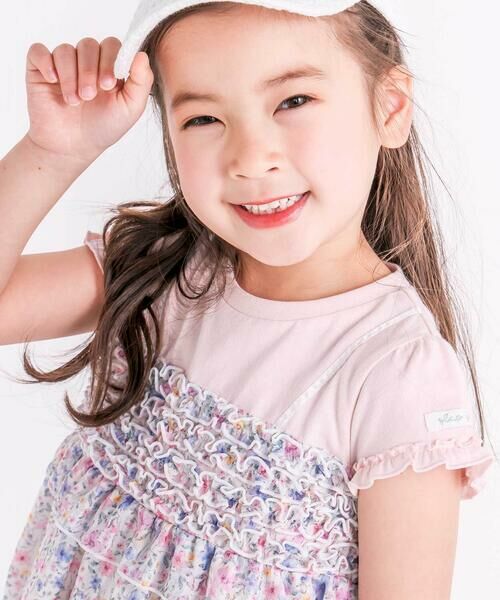 SLAP SLIP / スラップ スリップ ミニ丈・ひざ丈ワンピース | 花柄シフォンドッキングワンピース(80~130cm) | 詳細3