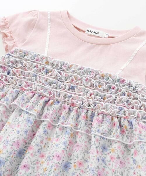 SLAP SLIP / スラップ スリップ ミニ丈・ひざ丈ワンピース | 花柄シフォンドッキングワンピース(80~130cm) | 詳細7