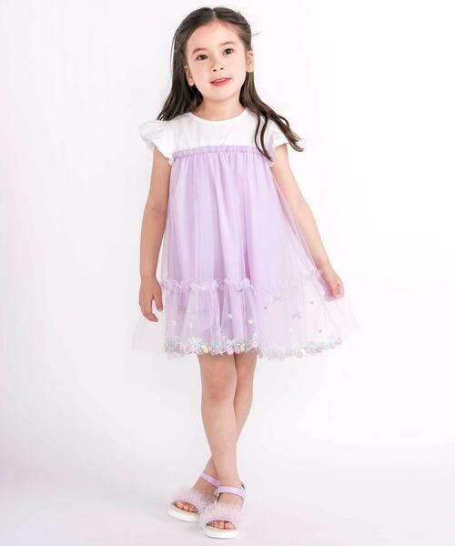 SLAP SLIP / スラップ スリップ ミニ丈・ひざ丈ワンピース | 裾フルーツ刺しゅうチュールワンピース(80~130cm) | 詳細14
