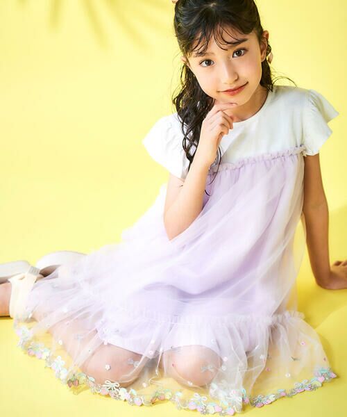 SLAP SLIP / スラップ スリップ ミニ丈・ひざ丈ワンピース | 裾フルーツ刺しゅうチュールワンピース(80~130cm) | 詳細16