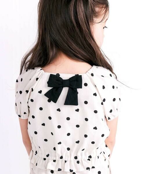 SLAP SLIP / スラップ スリップ セットアップ | 【接触冷感】バックリボントップス+裾ゴムボトムス隠しハートドットセットアップ(90~130cm) | 詳細7