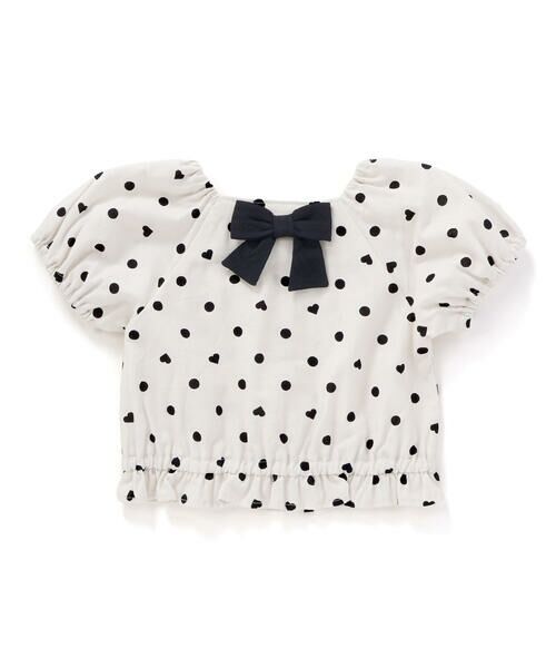 SLAP SLIP / スラップ スリップ セットアップ | 【接触冷感】バックリボントップス+裾ゴムボトムス隠しハートドットセットアップ(90~130cm) | 詳細3