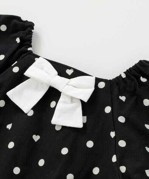 SLAP SLIP / スラップ スリップ セットアップ | 【接触冷感】バックリボントップス+裾ゴムボトムス隠しハートドットセットアップ(90~130cm) | 詳細13