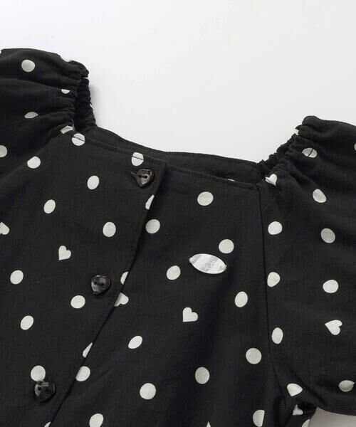 SLAP SLIP / スラップ スリップ セットアップ | 【接触冷感】バックリボントップス+裾ゴムボトムス隠しハートドットセットアップ(90~130cm) | 詳細14