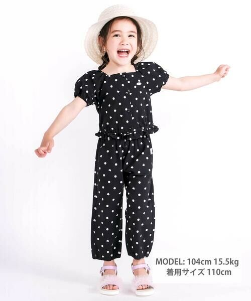 SLAP SLIP / スラップ スリップ セットアップ | 【接触冷感】バックリボントップス+裾ゴムボトムス隠しハートドットセットアップ(90~130cm) | 詳細8