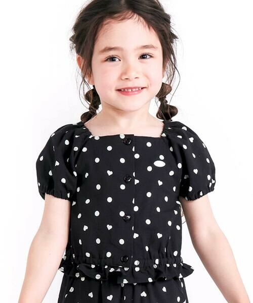 SLAP SLIP / スラップ スリップ セットアップ | 【接触冷感】バックリボントップス+裾ゴムボトムス隠しハートドットセットアップ(90~130cm) | 詳細24